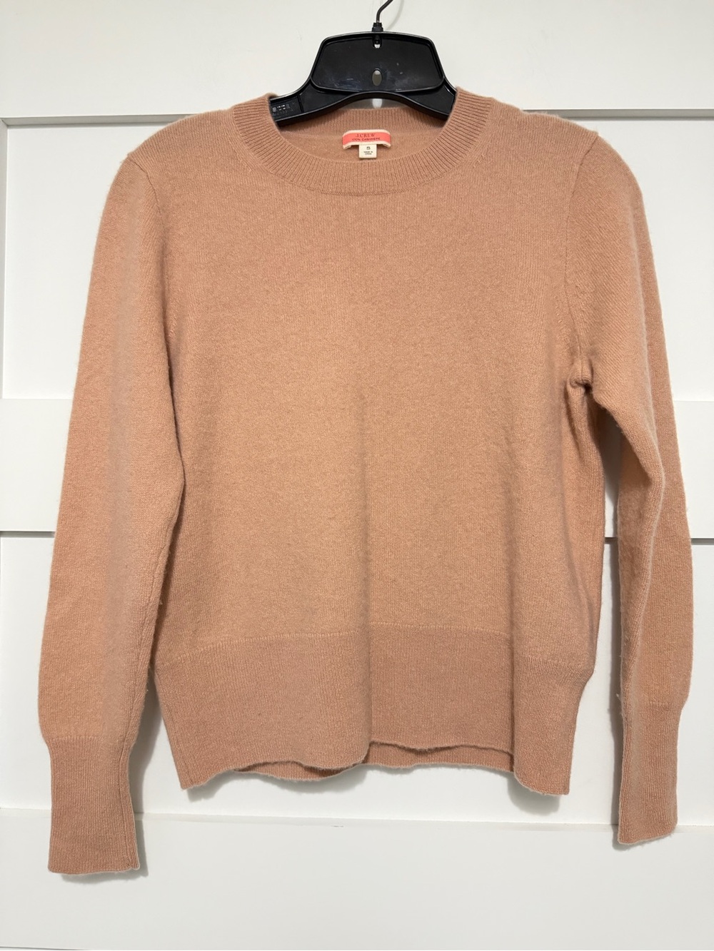 J. Crew Camel Cashmere Classic-Fit Crewneck Sweater Size Small 8704 - Picture 3 of 9